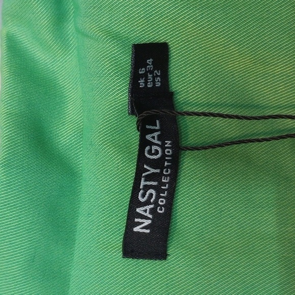 Nasty Gal Women's Blazer Dress Sz 2 Green Petite Shimmer Double Breasted Party - Picture 7 of 10